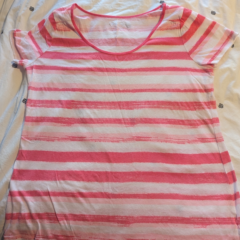 🐈Maurices Pink and White Striped Top